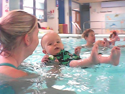 baby swimming