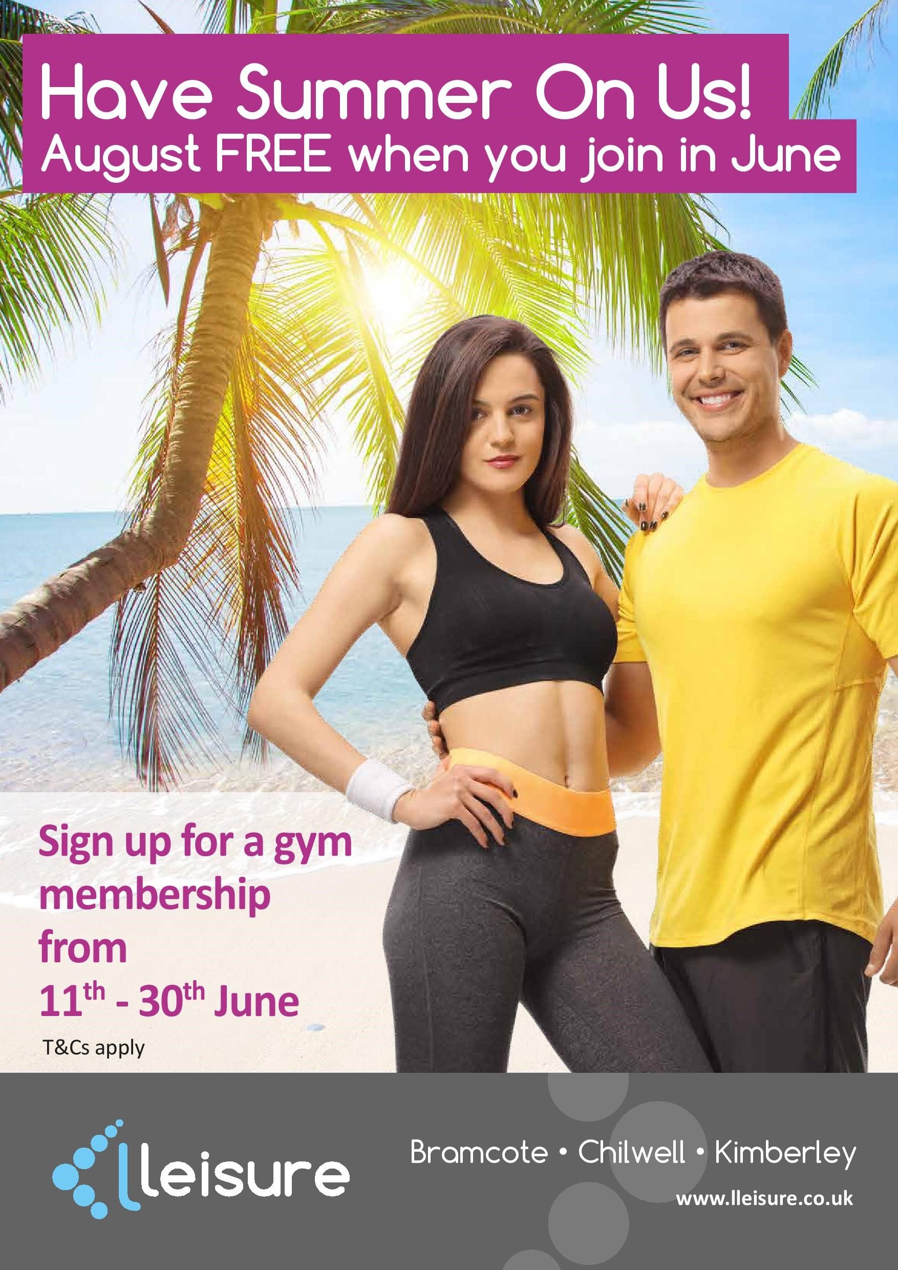 June gym membership offer at Lleisure